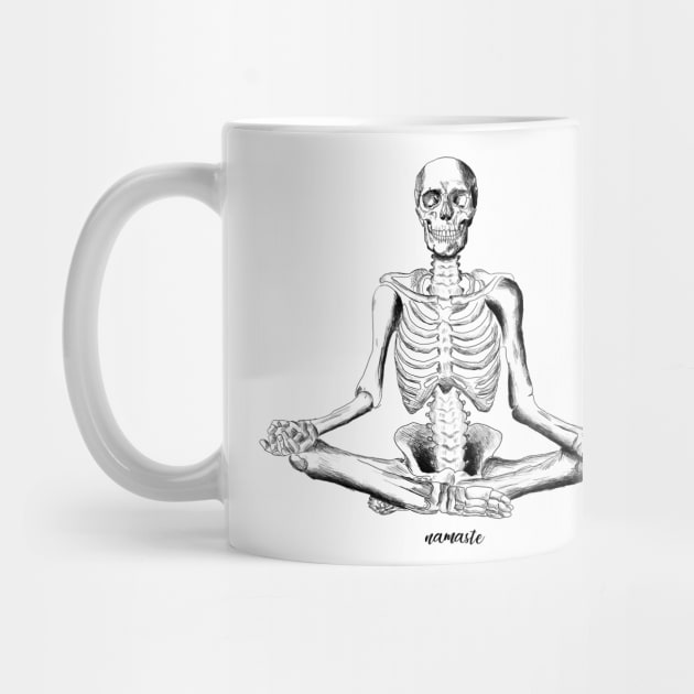 Namaste Skeleton Yoga by deadlydelicatedesigns